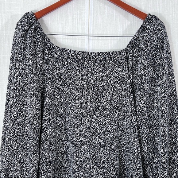 Loft Cozy Square Neck Balloon Sleeve Shift Dress Size L - Picture 11 of 14